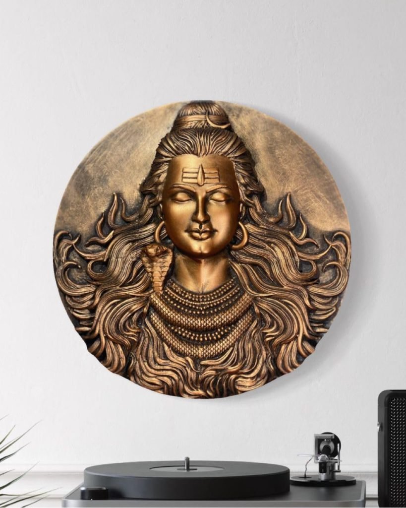 Adiyogi Shiva in hand-finished bronze relief